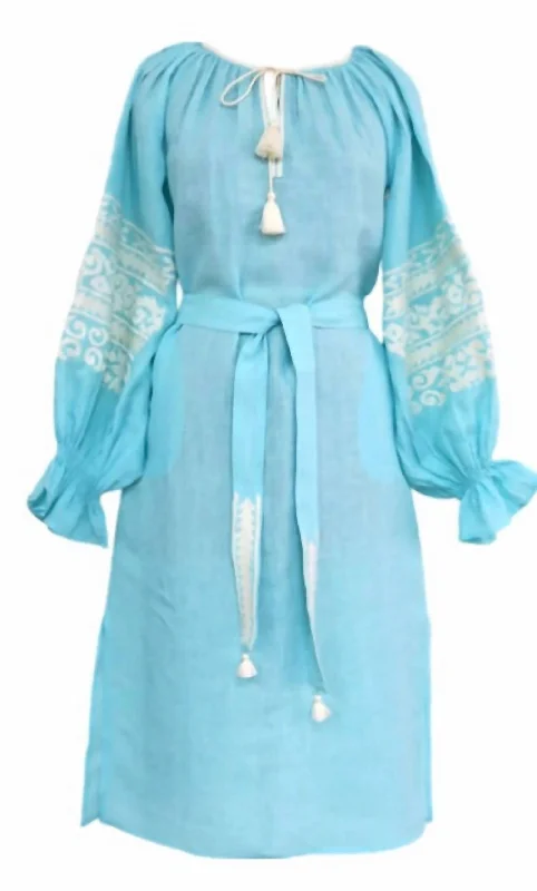 Exclusive Discount Women's Kora Midi Dress In Light Turquoise Limited - Stock