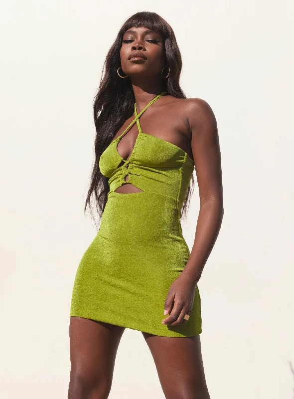 Best Sellers Zamia Mini Dress Green Modern Romance