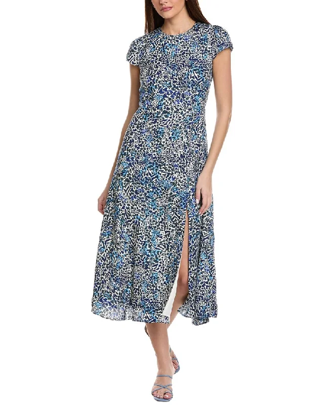 Casual Chic Reiss Livia Print Split Midi Dress Final Clearance