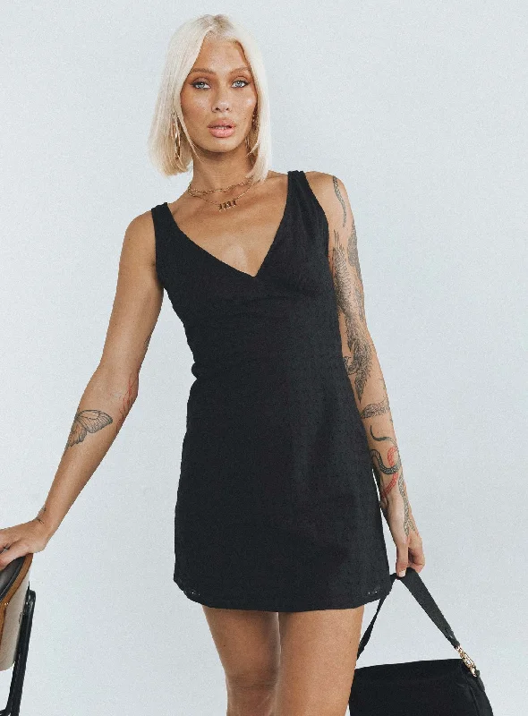 Premium Style Offers Nellie Mini Dress Black Anglaise Chic Allure