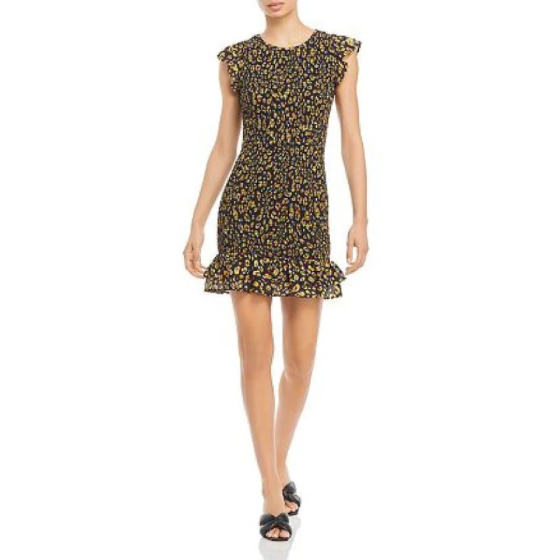 Elegant Style Womens Printed Knee Midi Dress Playful Elegance