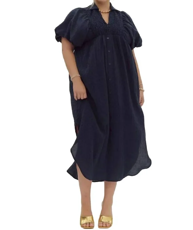 Elegant Style Lurex Midi Dress In Navy Limited - Edition Drops