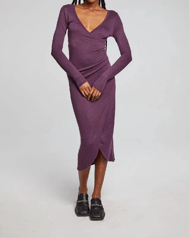 Luxury Fashion Discounts Harmony Perfect Midi Dress In Plum Seasonal Trend