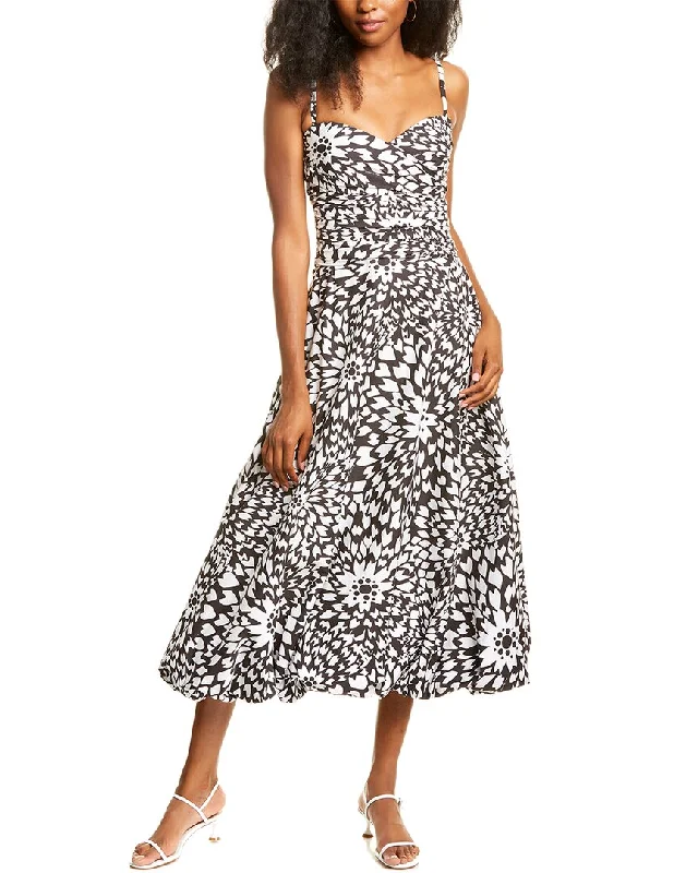 Chic Styles Missoni Ruched Silk-Lined Midi Dress Effortless Comfort