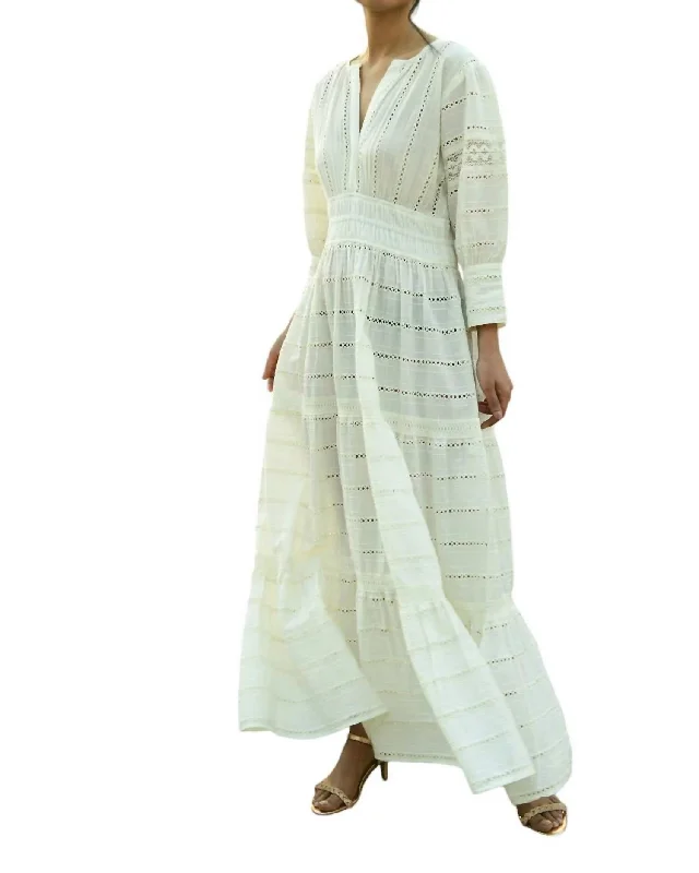 Elevated Casual Discounts Primrose Maxi Dress In Ivory Vintage Look