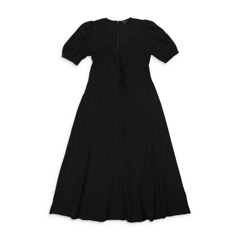 Limited Styles CALLIPYGIAN LACE UP BLACK MAXI DRESS Great Deals On Ethnic Cultural Wear