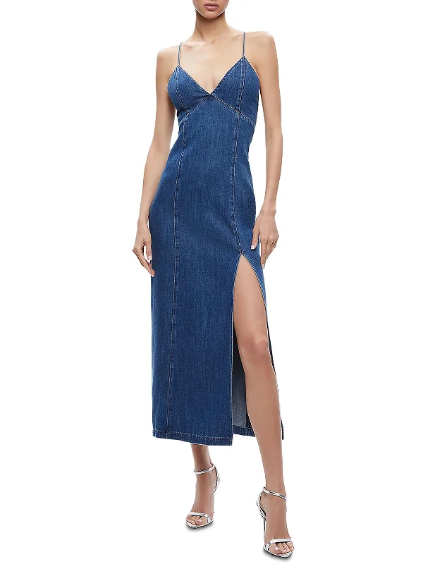 Limited Time Julietta Womens Denim Long Maxi Dress Seasonal Trend