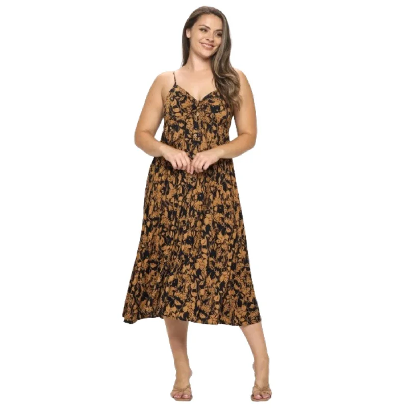 Day-To-Night Styles Plus Botanical Print Front Tie Maxi Dress Seasonal Trend