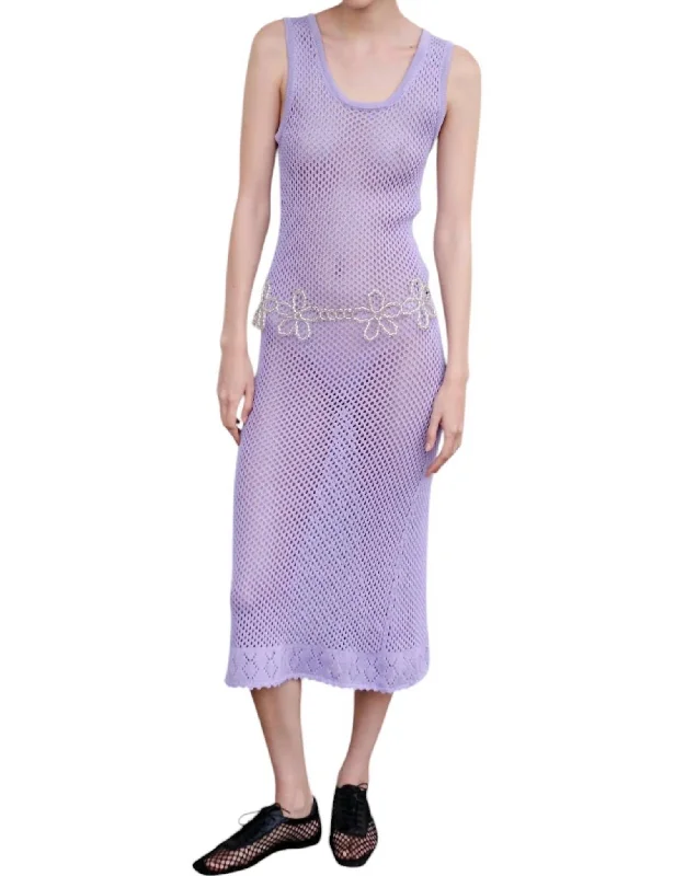 Fashion Sale Net Midi Dress In Lavender Formal Outfit