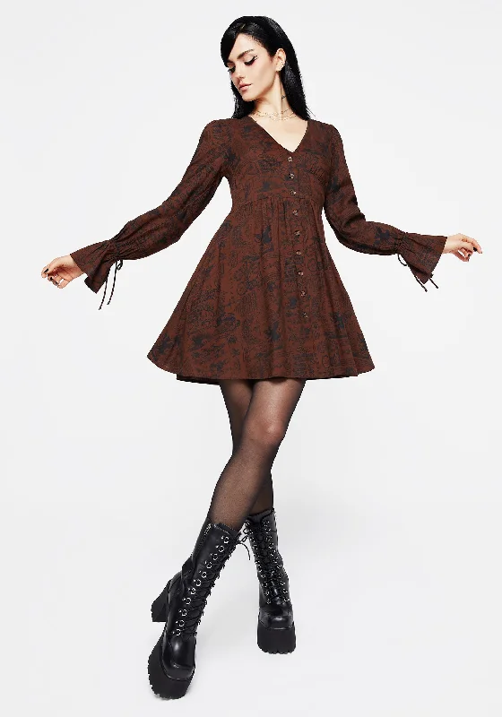 New Season Fashion Preview Daemonologie Woodcut Print Mini Dress Final Clearance