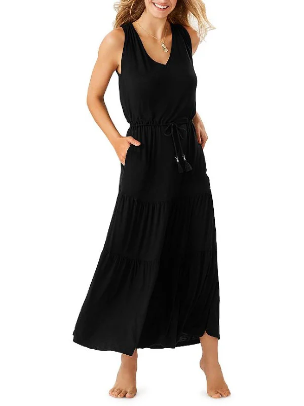 New Season Fashion Preview Sale Womens Double V Long Maxi Dress Classic Timeless Elegant Style