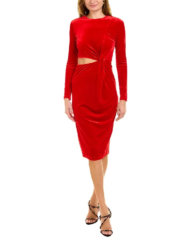 Top Brand Discounts Area Stars Velvet Midi Dress Minimalist Chic