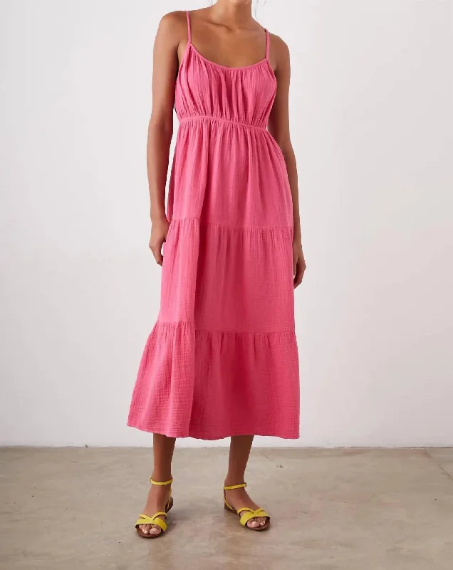 Sophisticated Street Style Offers Blakely Midi Dress In Pink Grab Romantic Date - Night Styles Now