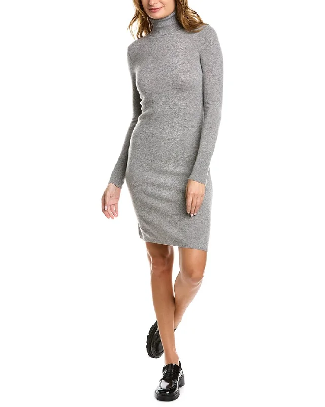 Buy More, Save More sofiacashmere Cashmere Turtleneck Midi Dress Boho - Chic Festival - Ready Style