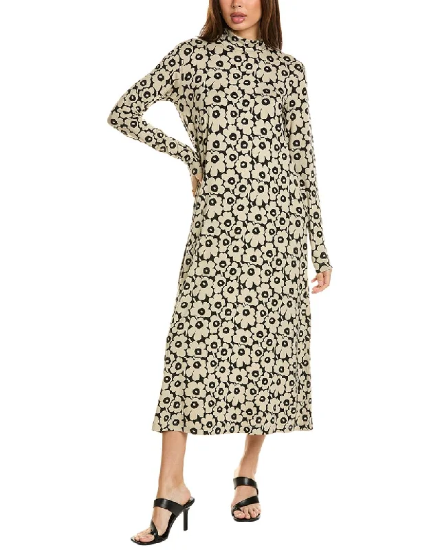 Cozy Chic Promotions Marimekko Cavea Unikko Turtleneck Maxi Dress Timeless Elegant