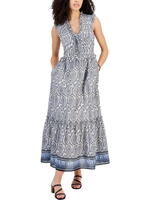 Final Sale Womens Ruffled Long Maxi Dress Coastal Beach - Inspired Style