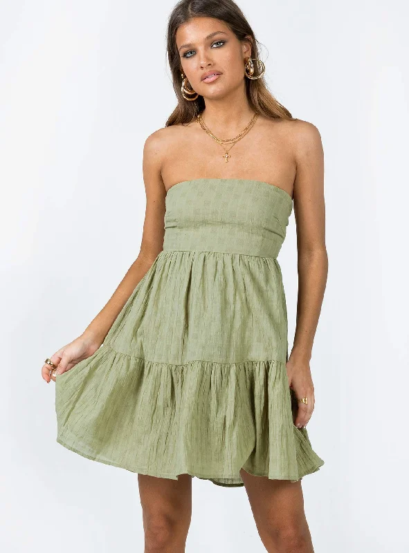 Fashion-Forward Offers Love Affair Mini Dress Green Subtle Sophistication