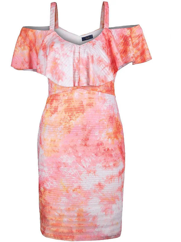 Contemporary Casual Deals Plus Womens Tie-Dye Striped Midi Dress Timeless Elegant