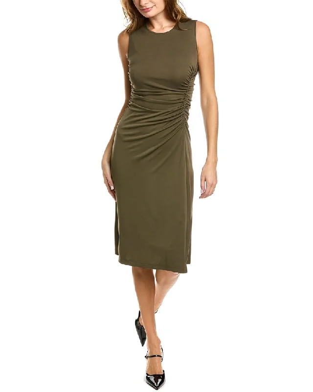 Hot Brand Discounts Elie Tahari Ruched Midi Dress Y2K Nostalgic Fashion Look