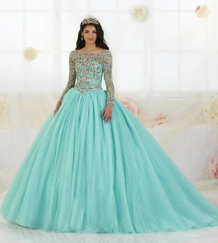 Big Discounts Beaded Long Sleeved Quinceanera Dress by House of Wu 26875 Contemporary Chic