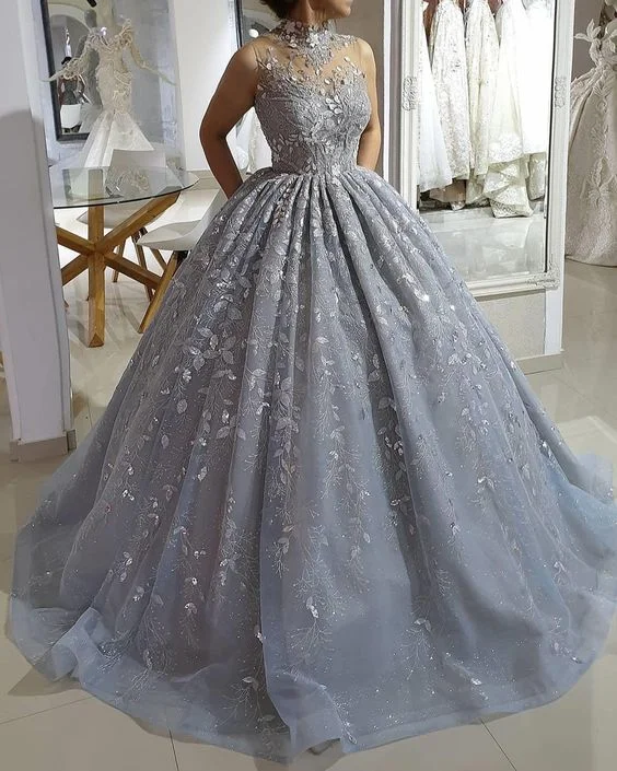 Additional Time-Limited Offers grey Prom Dresses ball gown evening dress      cg21277 Ethnic Cultural Event Wear