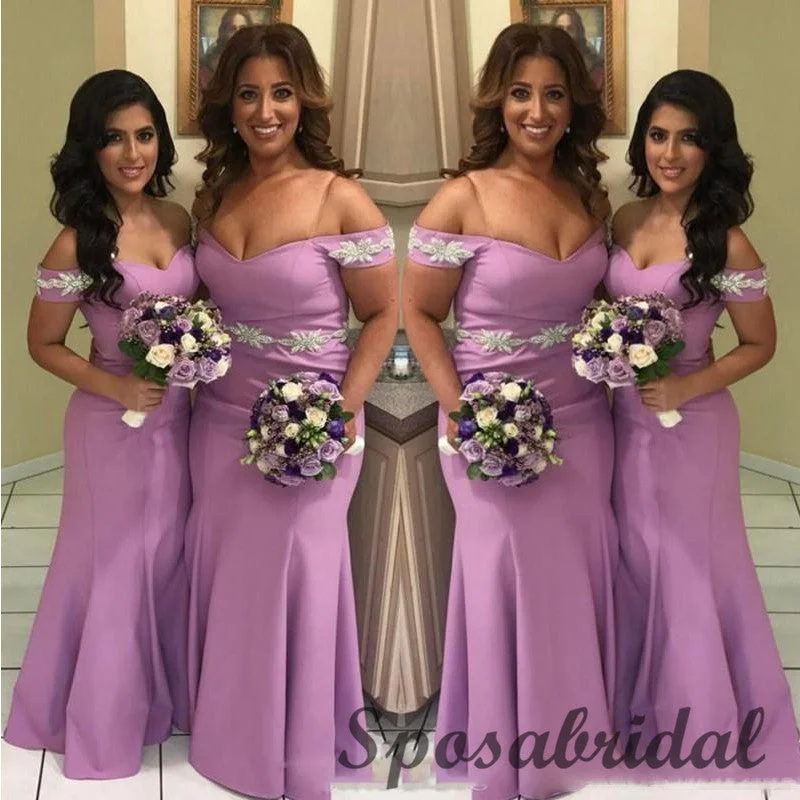 On-Trend Fashion Offers Off the Shoulder Elegant  Long Mermaid Bridesmaid Dresses WG913 Tropical Island - Inspired Attire