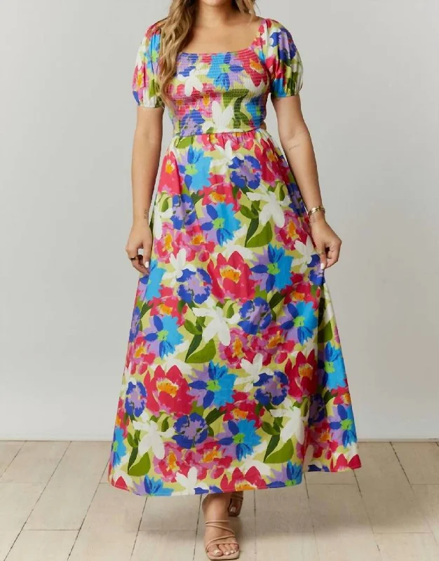 Polished Style Deals Bad Idea Abstract Floral Print Maxi Dress In Multi Classic Timeless Elegant Style