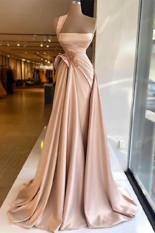 Chic Style, Always In Vogue Glamorous Satin Sleeveless Prom Dress Beaded Slim Fit Party Dress Y794 Coastal Beach - Inspired Style