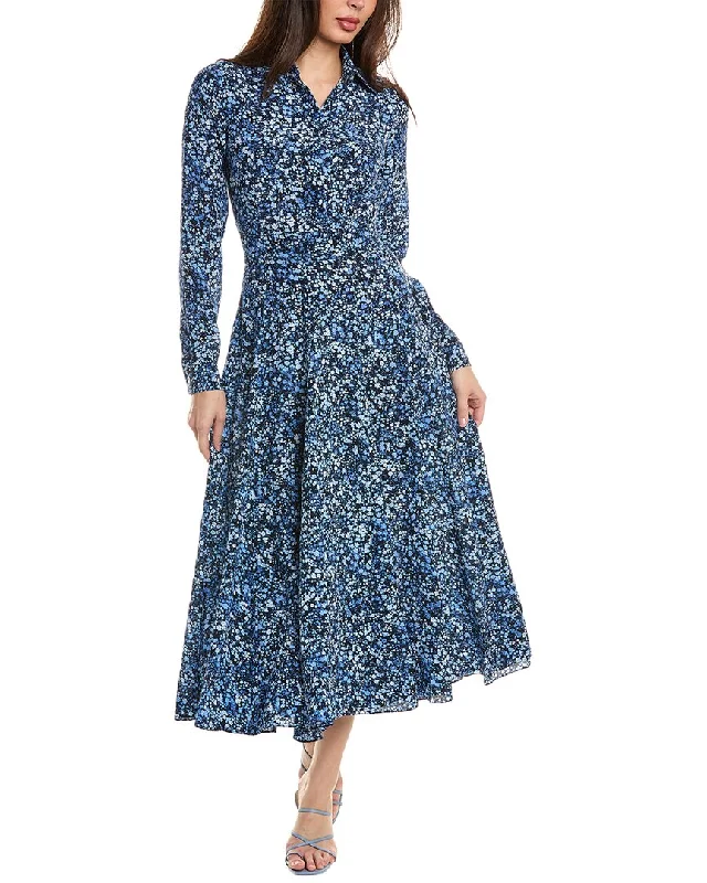 Hot Brand Discounts Michael Kors Collection Floral Silk Shirtdress Grab Romantic Date - Night Styles Now