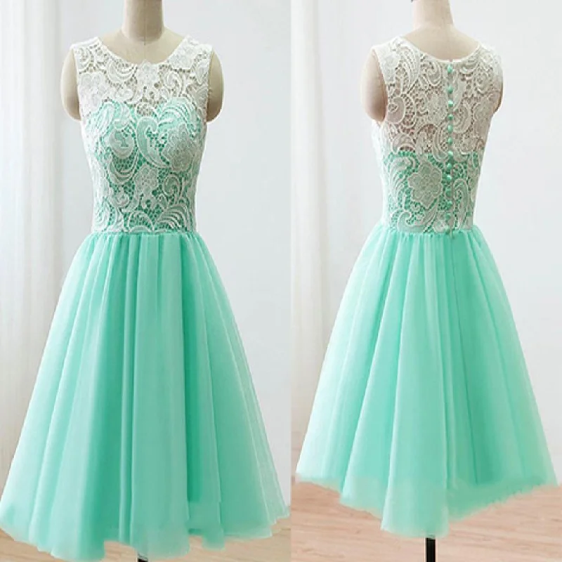 Comfortable Chic mint lace lovely simple elegant homecoming prom bridesmaid dress,BD0028 Luxury Style