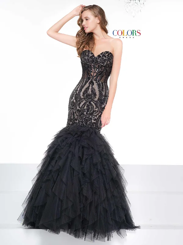 Special Offers, Don't Miss Colors 2067 Colors Prom Long Strapless Mermaid Prom Gown Feminine Flow