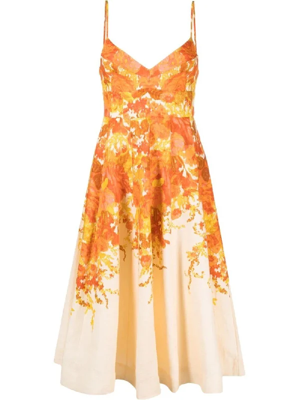 Limited Edition Zimmermann High Tide Picnic Dress Citrus Ikat Floral Vibrant Prints