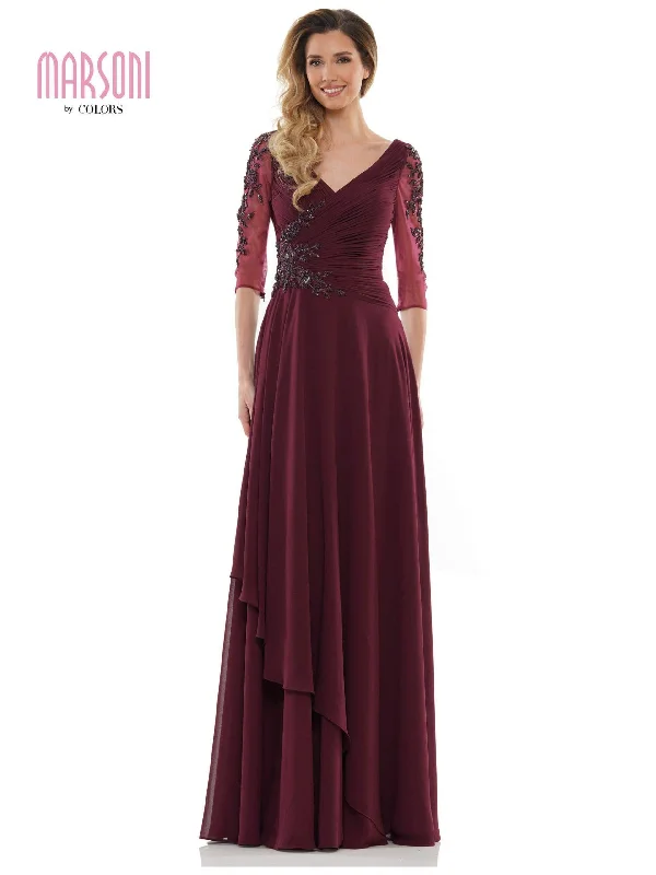 You'Ll Love Us Because Marsoni Mother of the Bride Long Chiffon Dress 1135 Elegant Contour