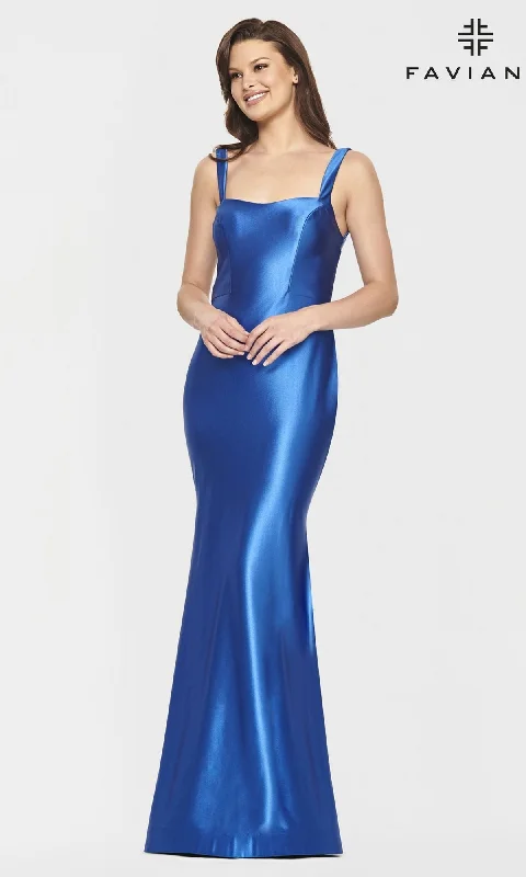 Winter Warehouse Sale Faviana Sleek Long Satin Formal Dress S10809 Alluring Design