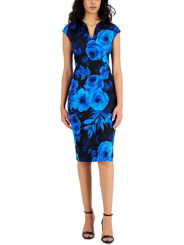 Winter Warehouse Sale Womens Knit Floral Sheath Dress Ethnic Cultural Event Wear