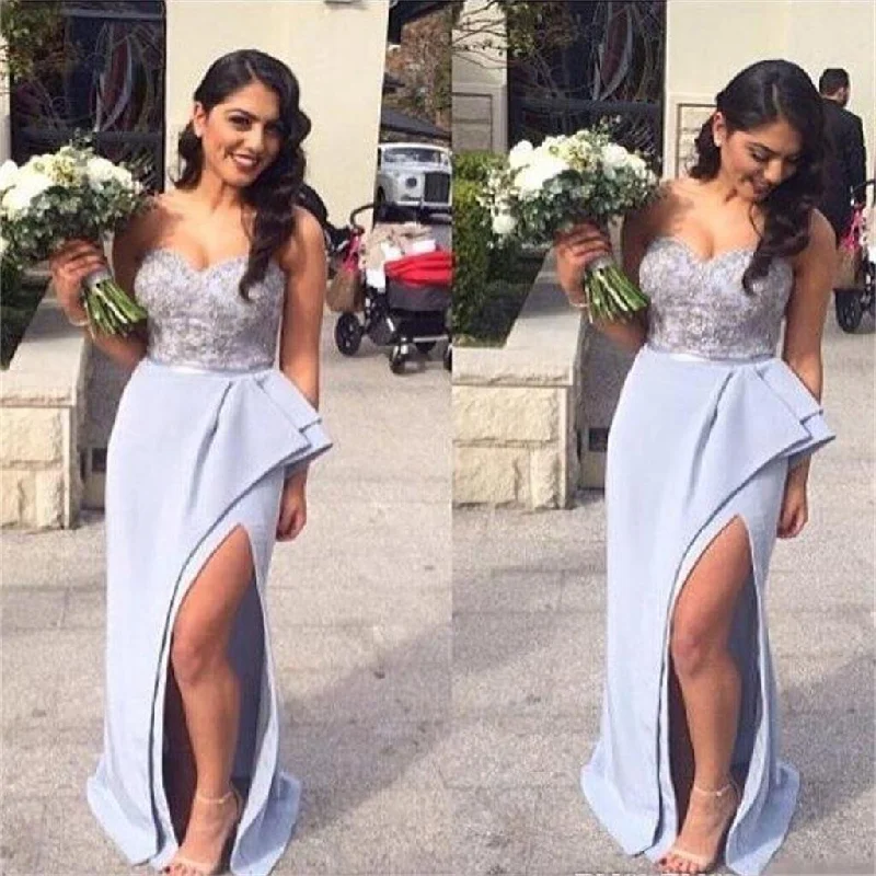 Crazy Discounts, Hurry Up Long New Design Side Slit Sweetheart Unique Custom Bridesmaid Dresses , PD0264 Modern Romance