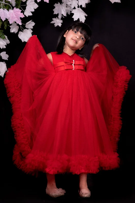 Relaxed Style Deals Pre-Order: Red Gown Lightweight Fabric