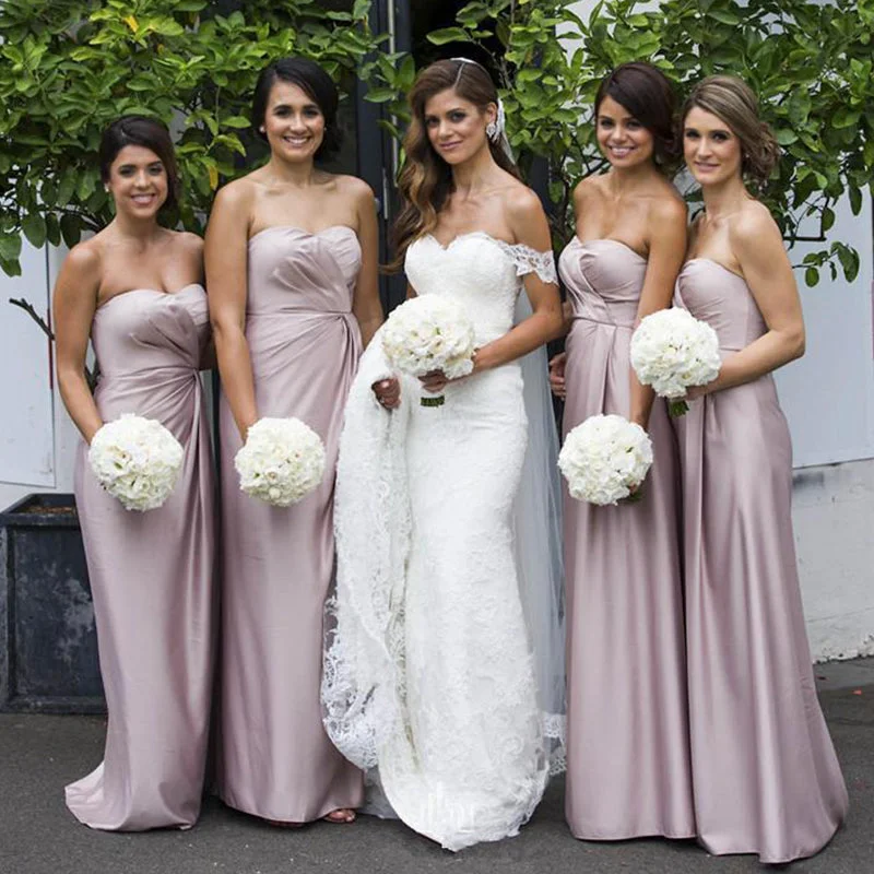 Trendy Pulse Sexy Wisteria Sweetheart Trapless Pleats Sheath Long Bridesmaid Dress, BD3214 Refined Look