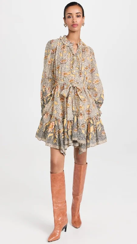 Huge Markdowns Ulla Johnson Women's Anais Dress, Chrysanthemum, Floral, Yellow Mini Feminine Elegance