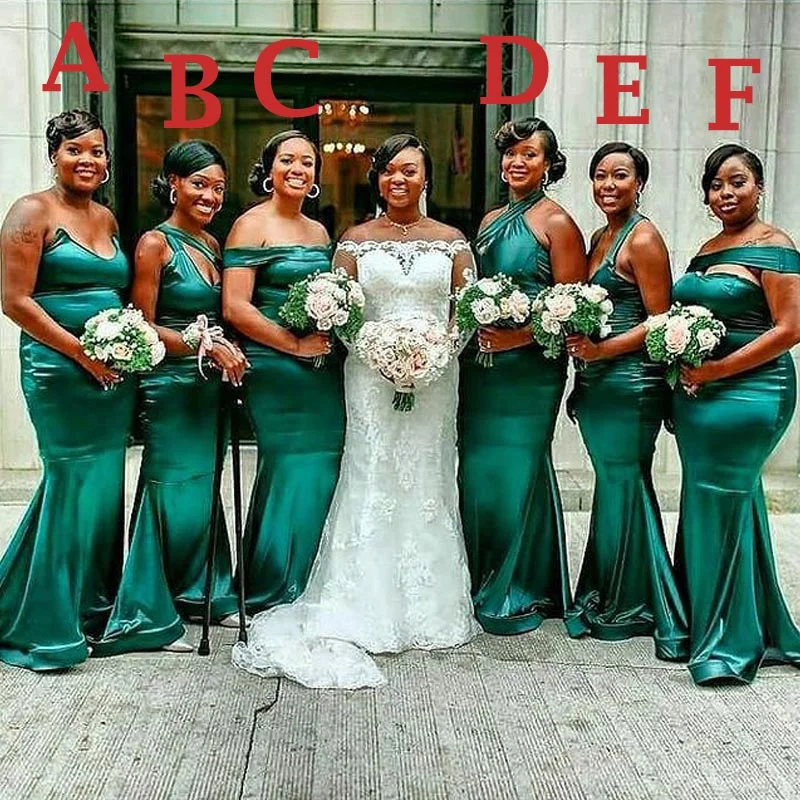 Crazy Price Slashing Emerald Green Mismatched Mermaid Long Bridesmaid Dress, BD3153 Luxe Layering