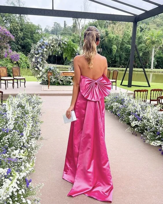 Quick Grab Deals Charming Backless Satin Long Prom Dress Y2766 Coastal Beach - Inspired Style