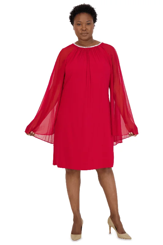 Premium Style R&M Richards 2496W Short Plus Size Cape Dress Sale Casual Weekend Relaxed Style