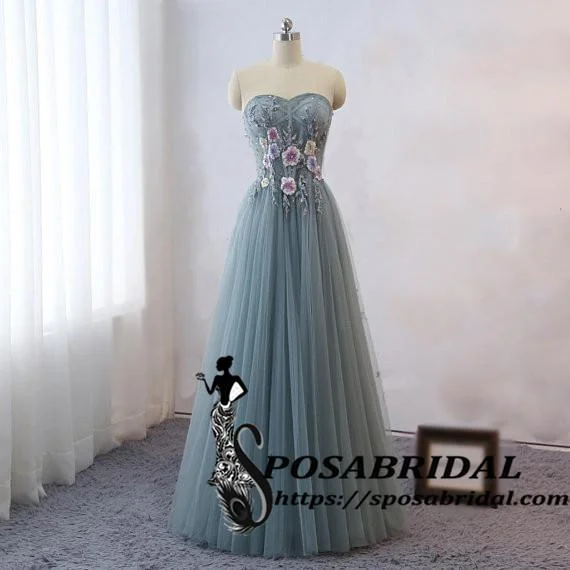 Fashionista Sale Long Sweetheart Unique Desigh Prom Dresses, Lace Tulle Bridesmaid Dresses for Wedding Party Guest Dress,WG326 Limited - Stock