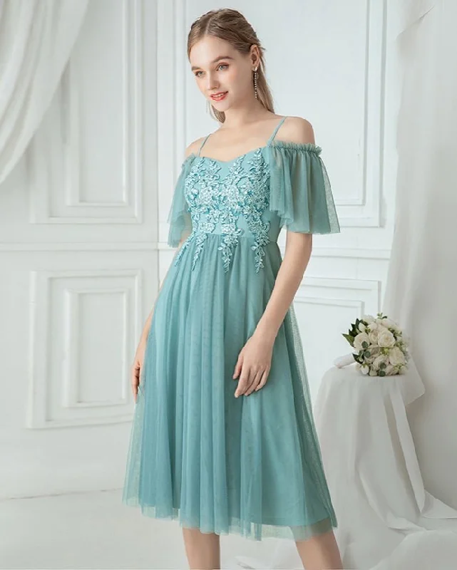 Luxury Casual Deals Custom Prom Dress,A-Line Prom Gown,Tulle Evening Dress,Appliques Prom Gown   cg12008 Seasonal Trend