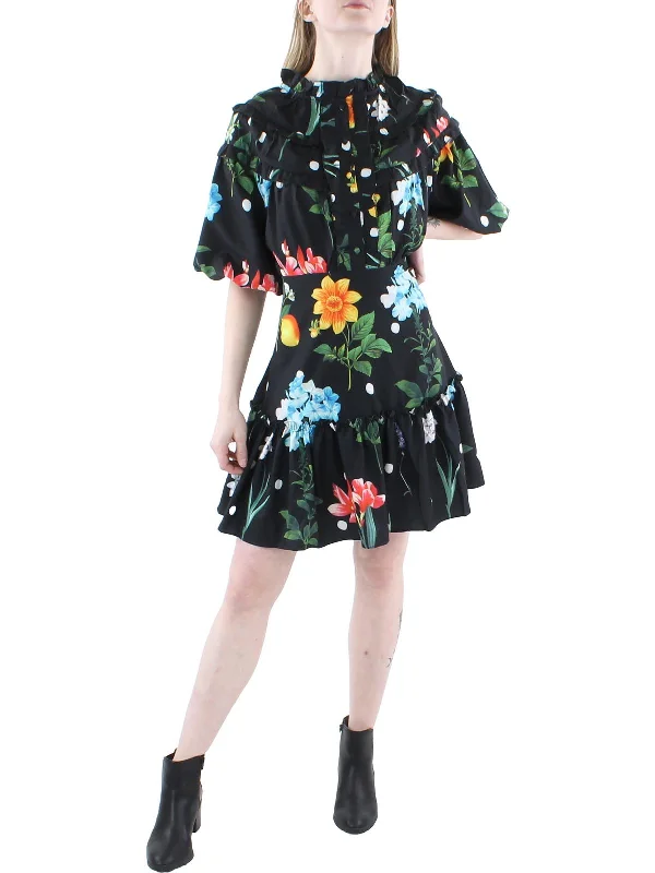 Timeless Style Promotions Womens Floral Ruffles Mini Dress Effortless Grace