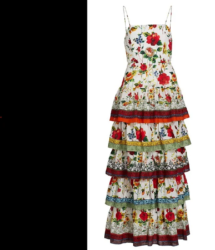 Must Haves Alice + Olivia Valencia Spght Strp Maxi Dress Dew Floral Everyday Glamour