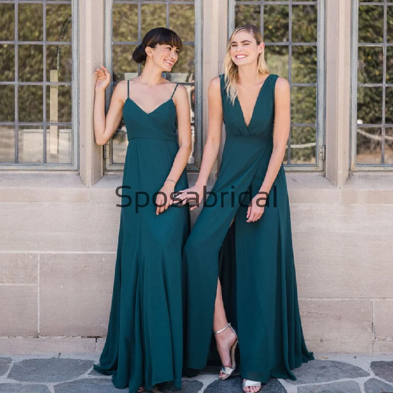 Low Price Special A-line Mismatched Teal Cheap Long Bridesmaid Dresses WG868 Minimalist Chic