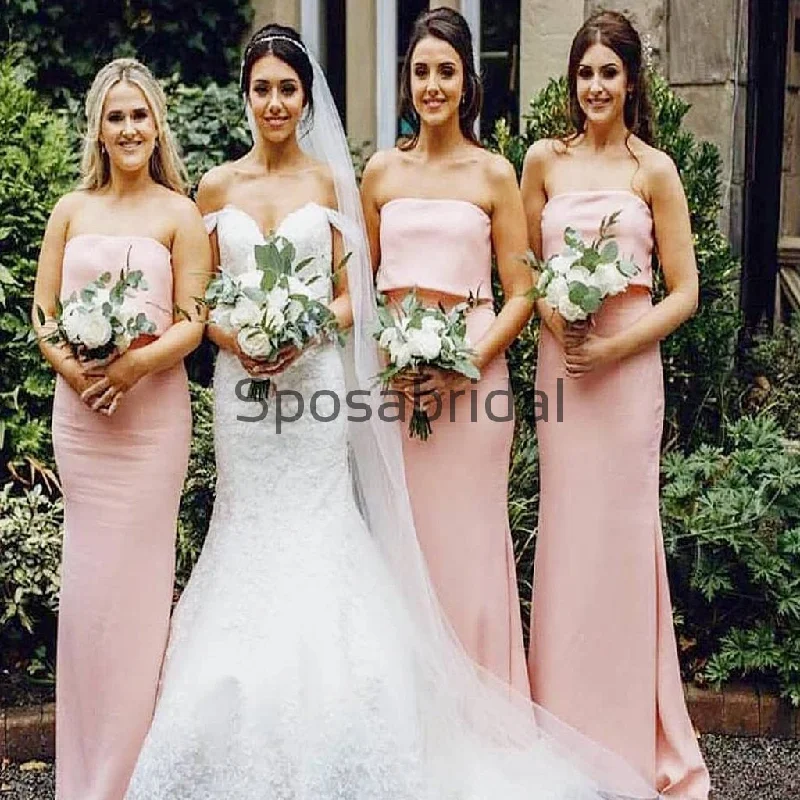 Vibrant Style Promotions Pink Mermaid Unique Elegant Long Bridesmaid Dresses WG888 Feminine Allure