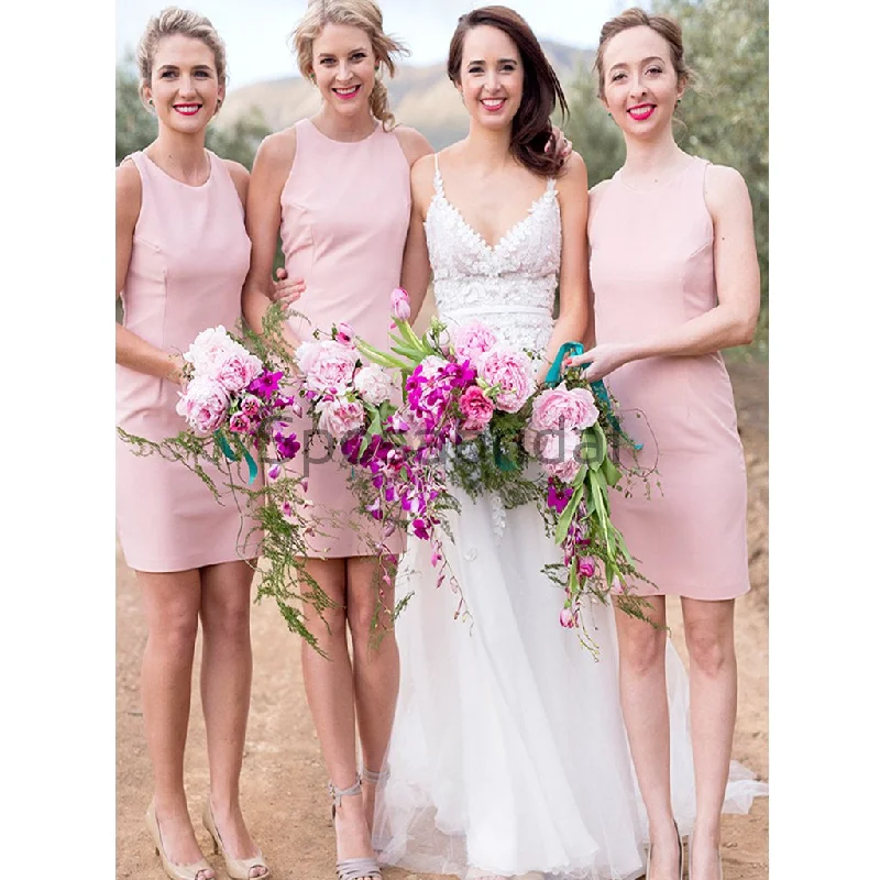 Massive Savings Cheap Pink Short Beach Simple Popular Bridesmaid Dresses WG796 Grab Romantic Date - Night Styles Now