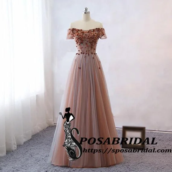 Relaxed Style Deals Sexy Off Shoulder Prom Dresses, Sweetheart Neck Flowers Long  Women Formal Bridesmaid Dresses ,WG327 Grab Romantic Date - Night Styles Now